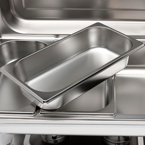 Rechaud Retangular Inox 3 Cubas Gn 1/3 9l Buffet Restaurante S/v