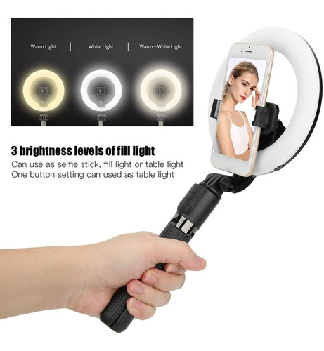 Ring Light 6' 16cm Iluminação Profissional Led Selfie Tripé