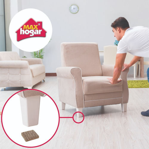 Imagen 3 de 4 de Caja 176und Fieltro Protector Adhesivo 1x1 Marrón Max Hogar