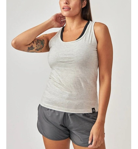 Musculosa Topper T-shirt Sm Wmn Basico Gris Mujer