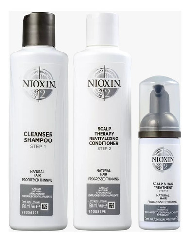 Kit de acondicionadores Nioxin System 2 Sh E, 150 ml, para adelgazar el cuero cabelludo, 40 ml