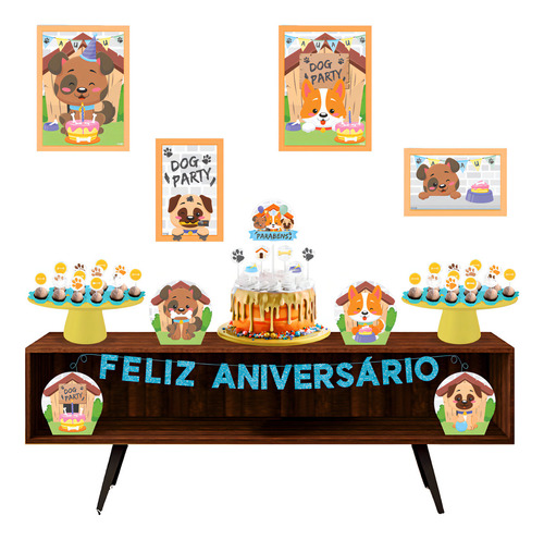 Kit Festa Pronta Decoração Pet Dog Cachorro Auniversário - 40 Un Piffer