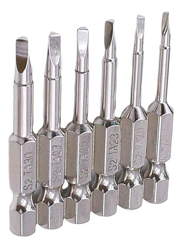 6 Peças De Bits De Chave De Fenda Triangular 1/4
