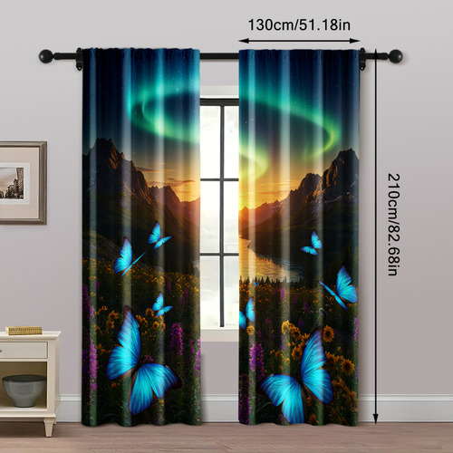 2 Cortinas Para Ventanas, Nubes Y Suaves, Solo Para Clima Ár