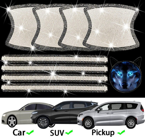A Protector De Manija Pelicula Coche Brillar Pedrería 8 Pcs