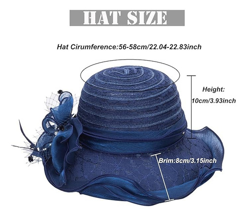Sombrero De Vestir Para Mujer Ala Ancha Con Encaje