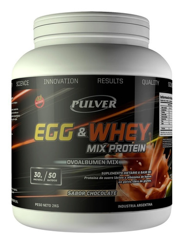 Proteina Mixta Leche Whey + Egg Huevo Pulver 2 Kg Sin Tacc