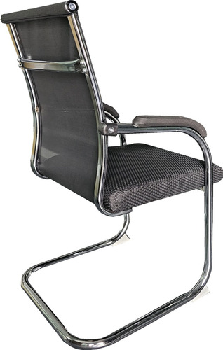 Silla Fija Oficina Con Reposabrazos Negra Mod:166 Jwk