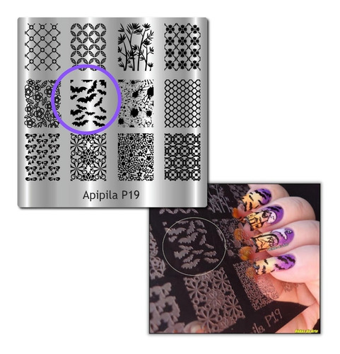 Imagem 8 de 9 de Kit Placas Carimbo Unhas Halloween Grátis 02 Esmalte