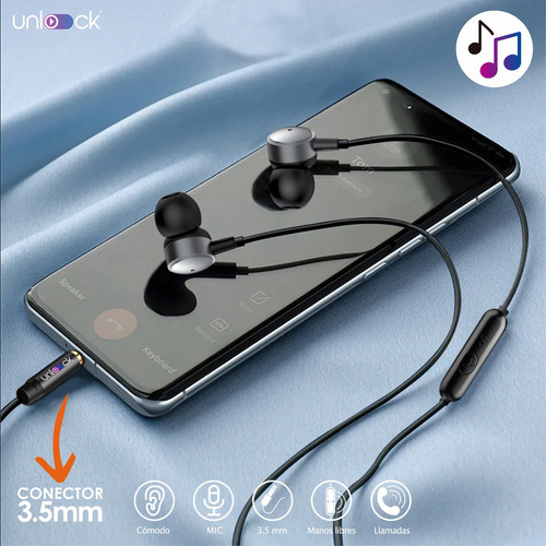 Audífonos In-ear 3.5mm Micrófono Manos Libres Unlock