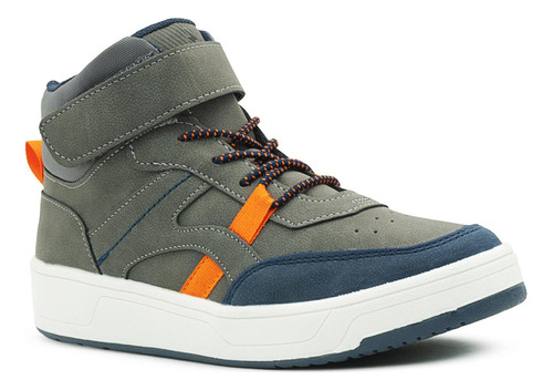 Roddyck Niño Tenis Bota Gris Casual Antiderrapante Velcro