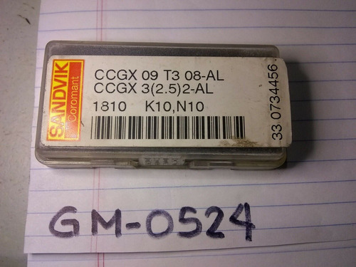 Sandvick Inserts Ccgx 09 T3 08-al 33 0734456 1810 K10 N1 Bbt