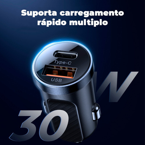 Cargador de coche Joyroom 30 W Pd USB C de 2 puertos negro