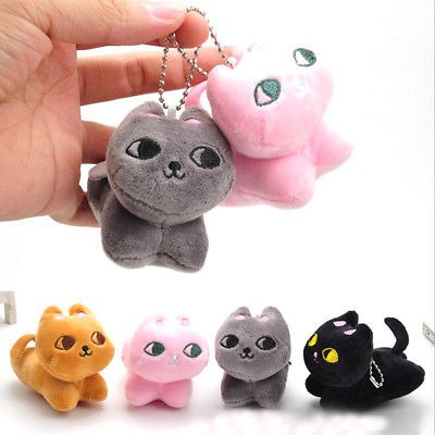 Lindo Gato Suave Peluche Peluche Llavero Llavero Fob Amortig
