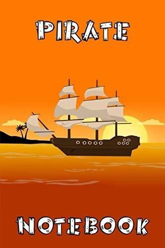 Cuaderno Pirata - Barco - Puesta De Sol - Naranja - Blanco -