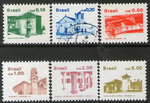 Brasil Serie X 6 Sellos Mint Iglesias Y Capillas Año 1986