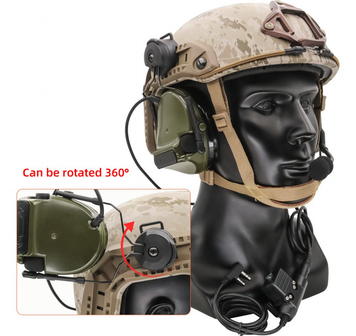 Hearfalcom Comta Iii Adaptador Riel Arc Casco Táctico Mmg