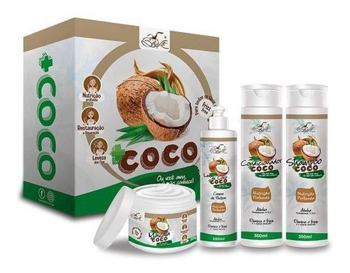 Kit Tratamento Capilar + Coco Com 4 Itens Belkit