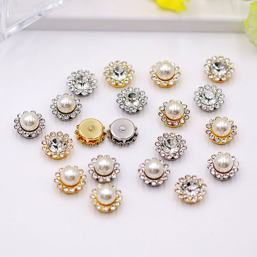 Botones De Diamantes De Imitación, Botón De Perlas, Horquill