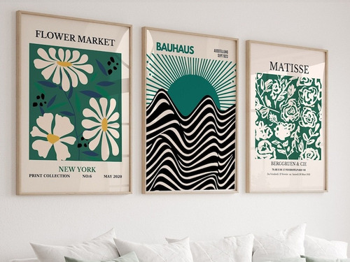 Cuadros Flower Market, Bauhaus, Matisse Set X 3