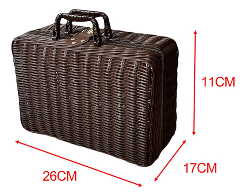 Cesta De Picnic De Mimbre, Caja De Almacenamiento, M Marrón