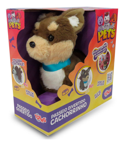 Cachorrinho Playfull Pets Marrom - Toyng