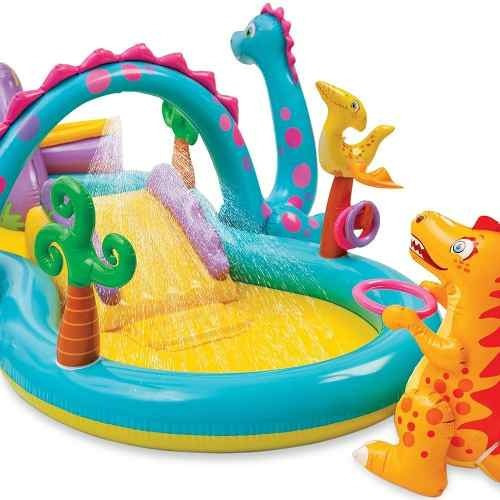 Imagen 3 de 5 de Alberca Inflable Para Niños Parque Acuatico Dinosaurio Intex