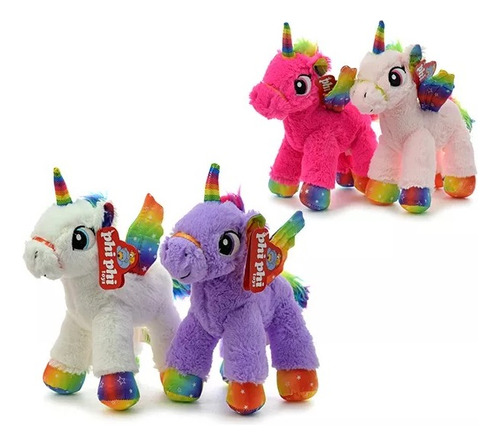 Peluche Unicornio Arcoiris Grande Con Alas Pony Magico 