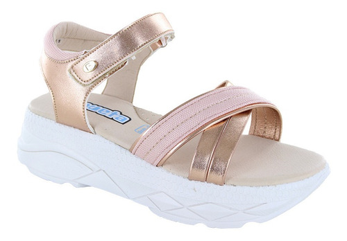 Sandalias Para Niñas En Oro Rosa Y Plataforma T22-26 Coqueta