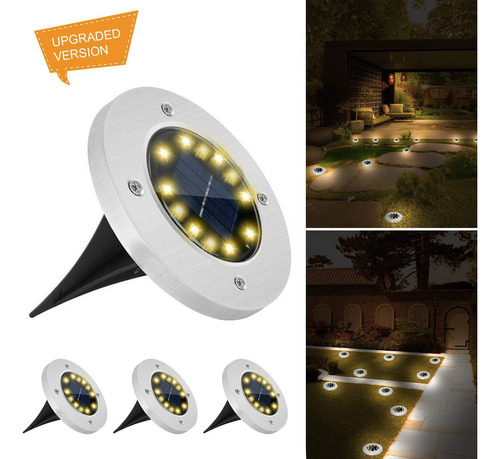 Luces Exteriores Con 12 Led, Luces De Suelo Esmeriladas Para