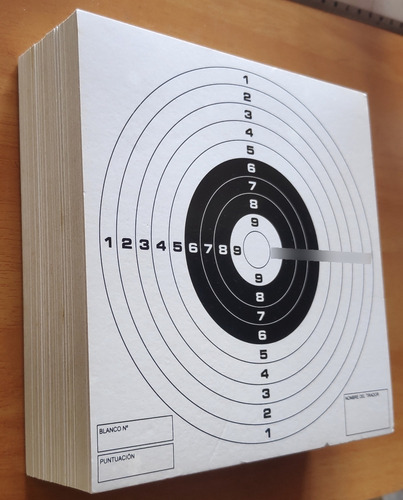 100 Dianas Estándar De Cartón 14×14 Cm, Practica Con Rifle.