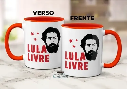 Caneca Vermelha Lula Livre Pt Presidente Xícara Criativa