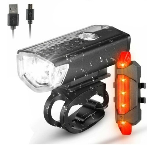 Luz Bicicleta Led Usb Recargables Delantera Y Trasera X2