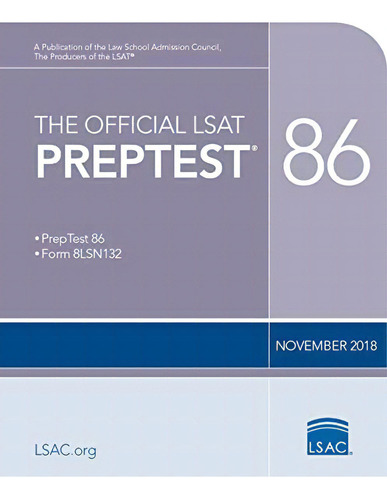 The Official Lsat Preptest 86: (nov. 2018 Lsat), De Council, Law School Admission. Editorial Law School Admission Council, Tapa Blanda En Inglés