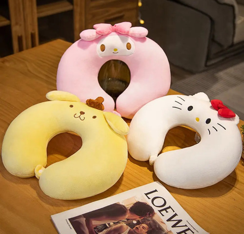 Almohada Viaje Cuello Relax Sanrio Kuromi Melody Cinna Kitty Blanco Hello Kitty