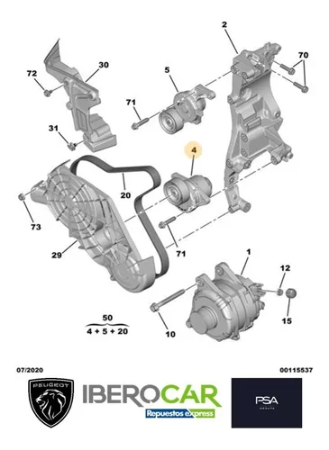 Tensor Correa Alternador Peugeot 3008 2.0 Bluehdi 2016-2022