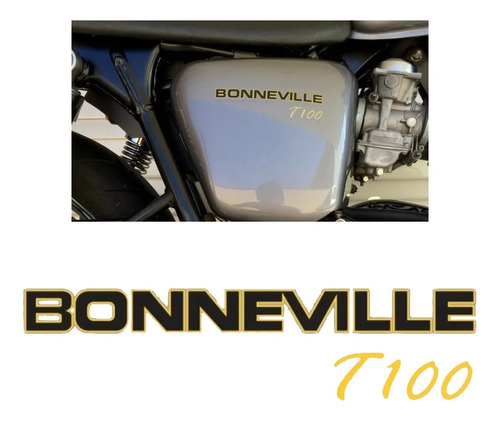 Adesivo Emblema Compatível Com Bonneville Amarelo T100 Bn002