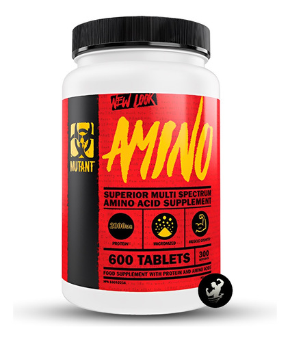 Mutant Amino 600 Tab, Aminoácidos Pastillas Bcaa + Eaa