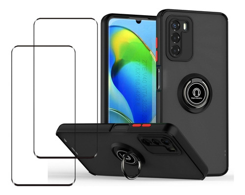 Funda Teléfono Tpu + Pc Anillo Para Zte Blade V40 Vit