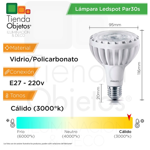 Lampara Led Spot Par30s Philips 13w 25° E27 Interior