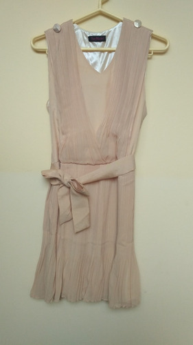 Imagen 2 de 4 de Vestido De Fiesta Gasa Plisada Talla S Importado En Stock