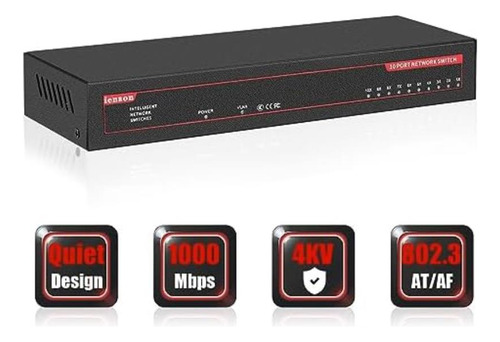 Switch Gigabit De 10 Portas Ienron, 8 Portas Gigabit + 2 Po
