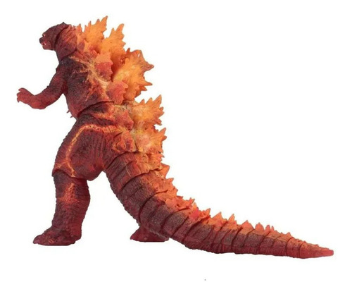 Boneco Luxo Godzilla De Fogo Vermelho Em Chamas Filme 16cm