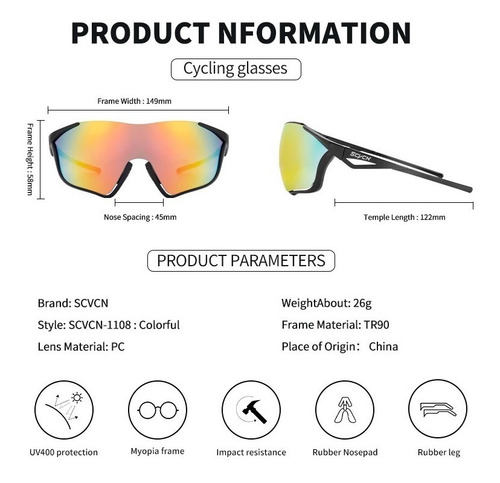 Gafas De Ciclismo, Deporte,aire Libre, Fotocromáticas, Uv400