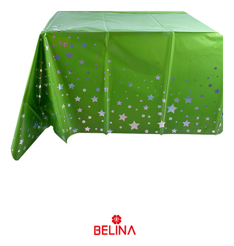 Mantel Verde Tornasol Con Estrellas 137x274cm