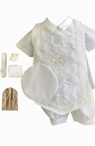 Ropon Para bautizo de Niño B001 - Ropa para bautizo - ropon para