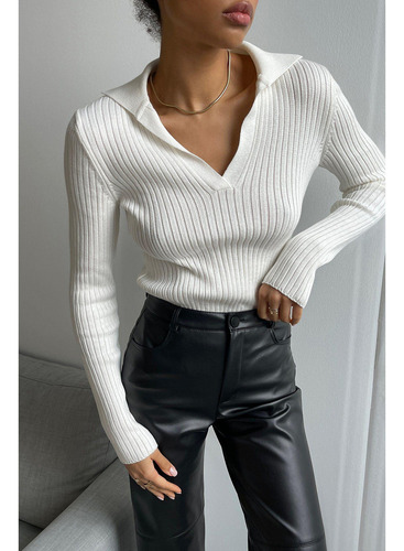 Jersey De Punto Estilo Mujer, Cuello Holgado, A La Moda