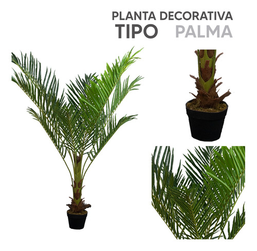 Planta Artificial De Plastico Tipo Palma 140cm Jardin Hogar