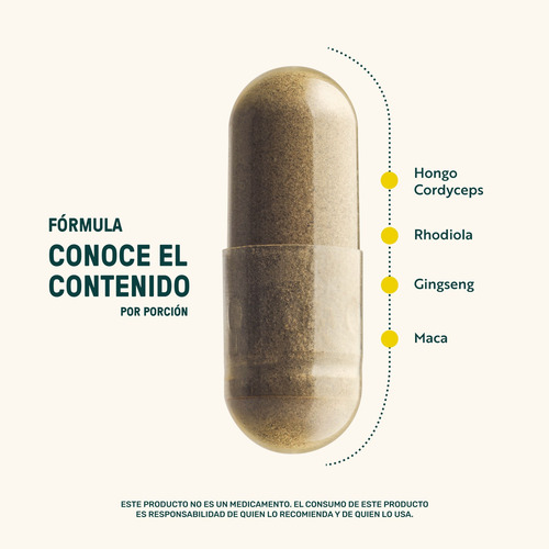 Fuel Up Blend Life 360+ 120 Cápsulas Cordyceps Rhodiola Maca Sin Sabor