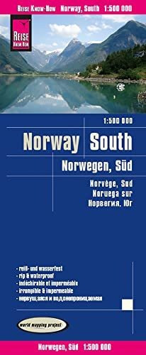 Noruega Sur, Mapa Impermeable De Carreteras. Escala 1:500.00